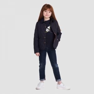 Image of Barbour Girls Summer Liddesdale Jacket - Navy/Pale Coral - XXL