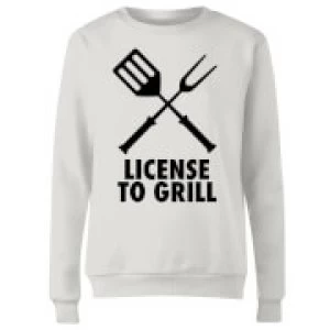 Image of License to Grill Womens Sweatshirt - White - 3XL