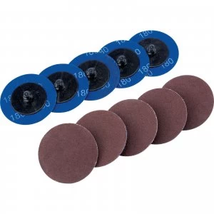 Image of Draper 50mm Diameter Aluminium Oxide Sanding Disc 50mm 180g Pack of 10