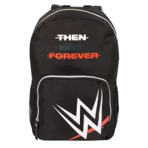 Image of WWE Boys Then Now Forever Logo Backpack (One Size) (Black/White/Red) - Black/White/Red