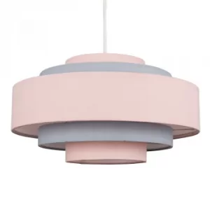 Image of Hampshire 5 Tier Dusty Pink And Grey Pendant Shade