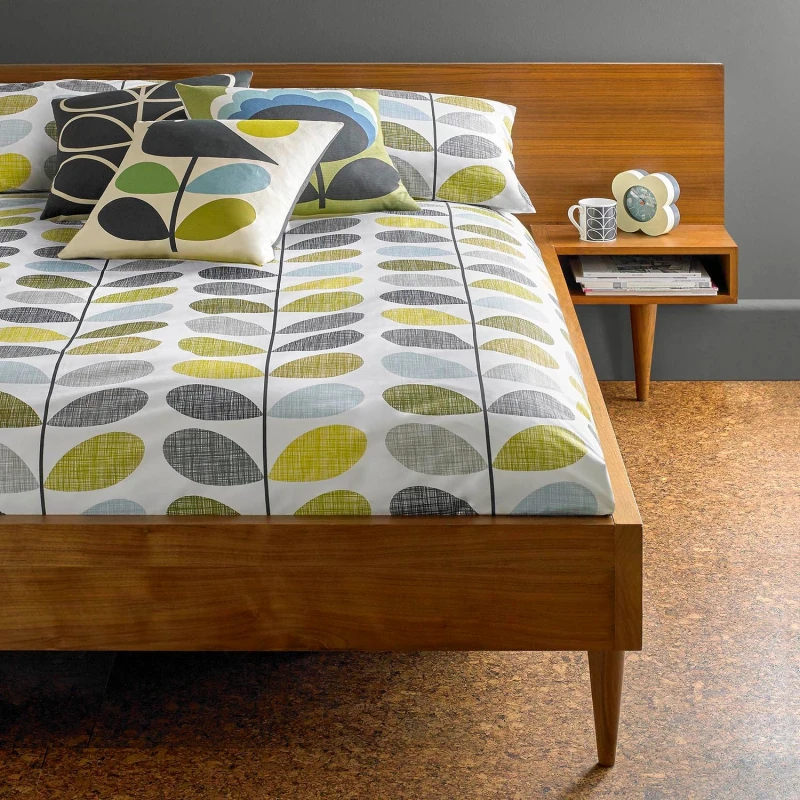Image of Orla Kiely Scribble Stem Duvet Cover, Double, Seagrass