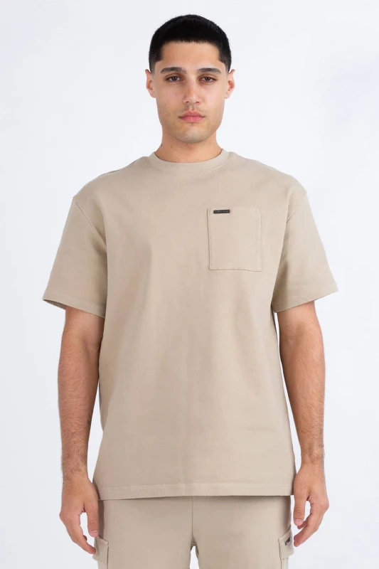 Image of Luke 1977 Mens Gitano Relax Fit T-Shirt in Stone Size: Medium Stone Male M