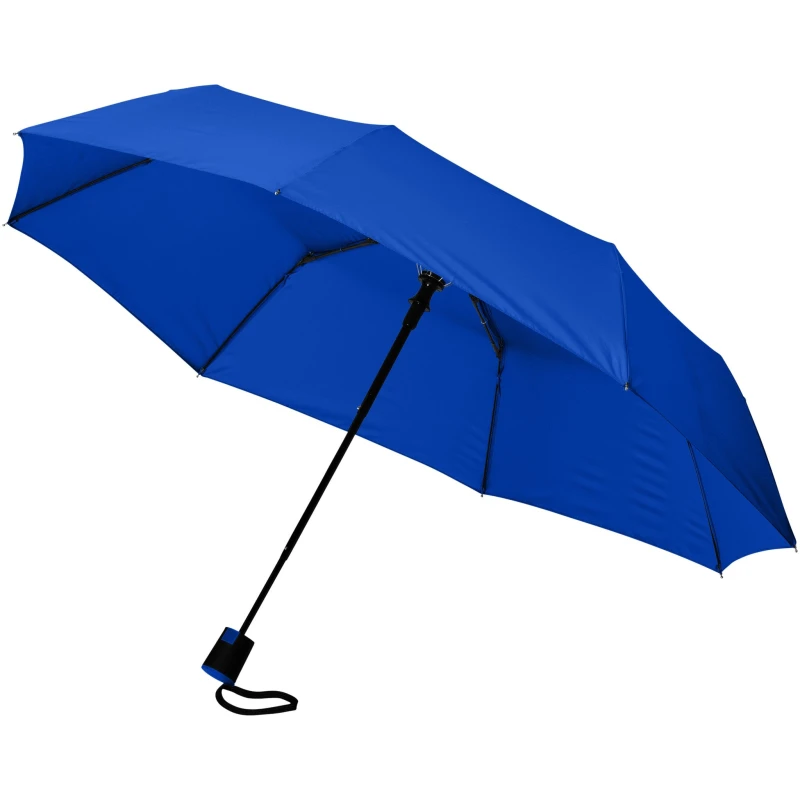 Image of Bullet 21" Wali 3-Section Auto Open Umbrella in Blue Blue Unisex