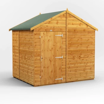 Image of 6x8 Power Windowless Apex Garden Shed - Brown