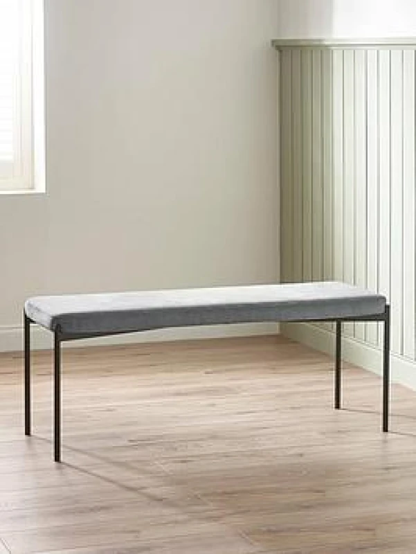 Image of SO'HOME Sylvie Corduroy Upholstered Dining Bench Grey ONE SIZE