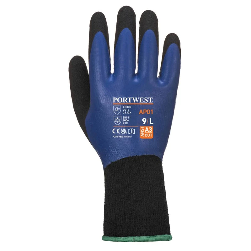 Image of Portwest AP01 Latex Gloves in Blue Size: 10 Blue Unisex 10