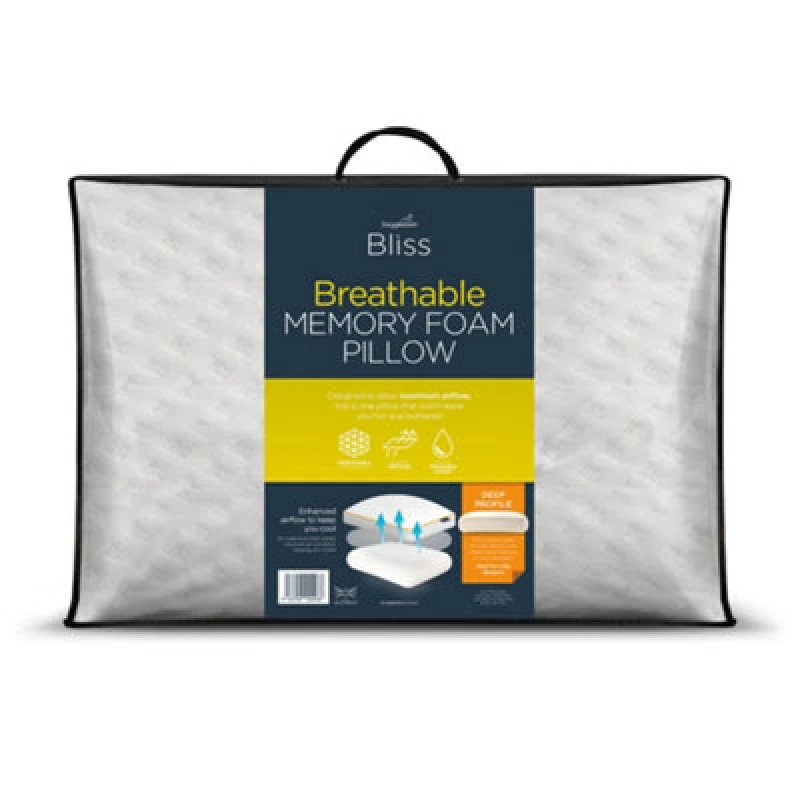 Image of Snuggledown Single Bliss Breathable Memory Foam Deep Filled Side Sleeper Pillow White