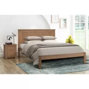 Image of Flintshire Conway 4ft 6 Double Solid Oak Bed Frame Smoked Oak