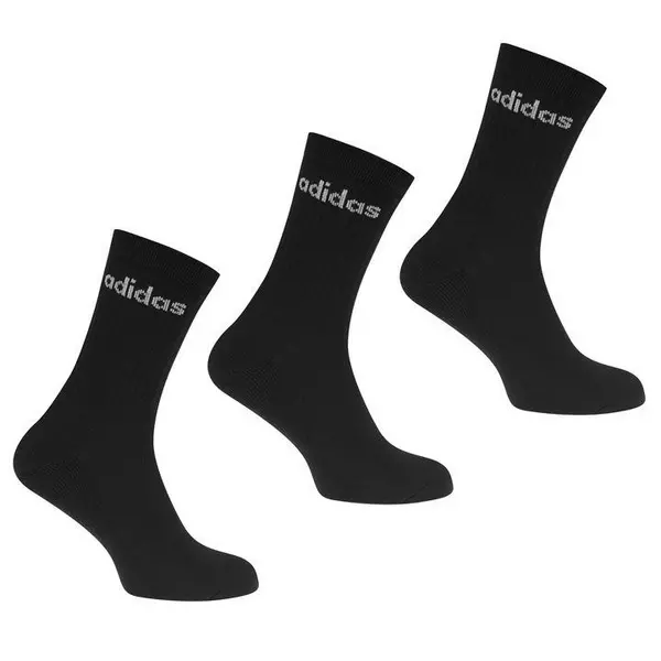 Image of adidas Half-Cushioned Crew 3 Pack Socks - Black 4 -8