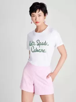 Image of Kate Spade Cabana Logo Tee, White, L (Uk 16)
