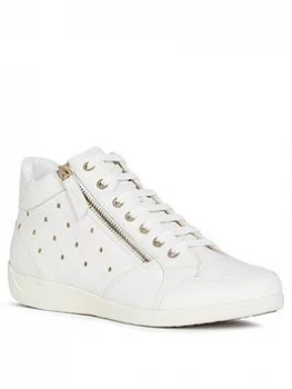 Image of Geox Myria Wedge Trainer - Off White, Size 7, Women