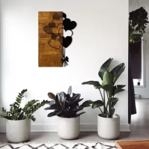 Image of Love Metal Walnut Black Decorative Wooden Wall Accessory
