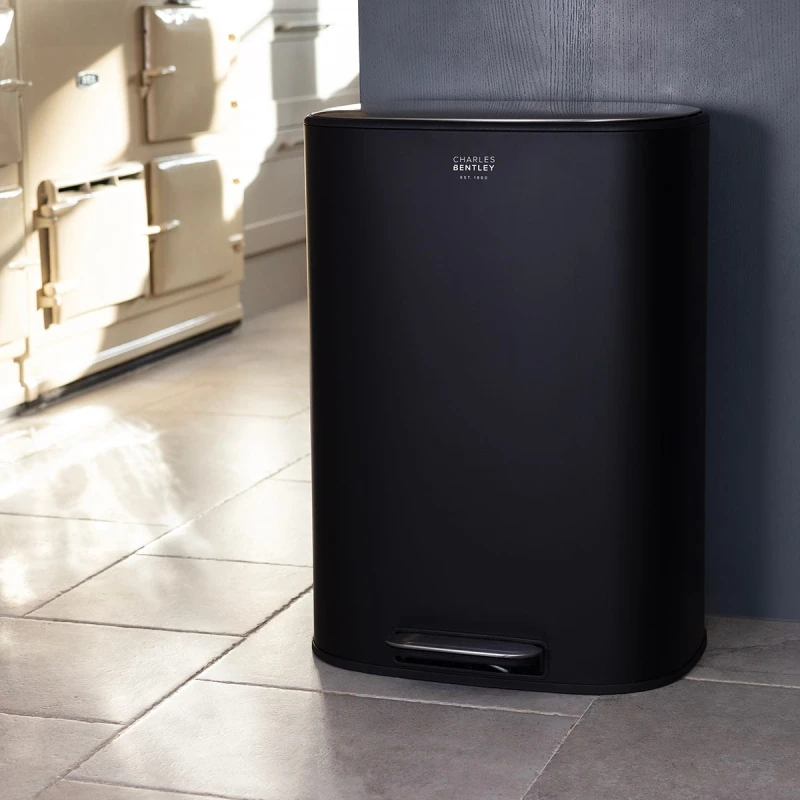 Image of 50 Litre Black Pedal Kitchen Bin