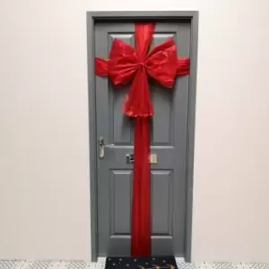 Image of Premier 48x60cm Red Christmas Door Bow with Door Ribbon Wrap