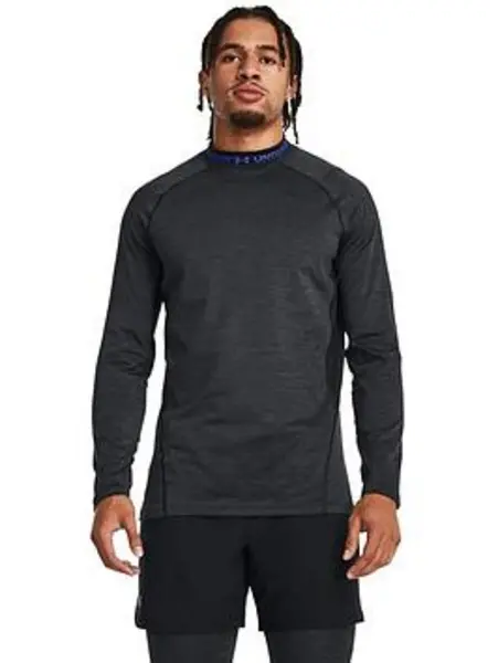 Image of Under Armour Mens Training Coldgear Armour Twist Mock Neck Long Sleeve Top - Black