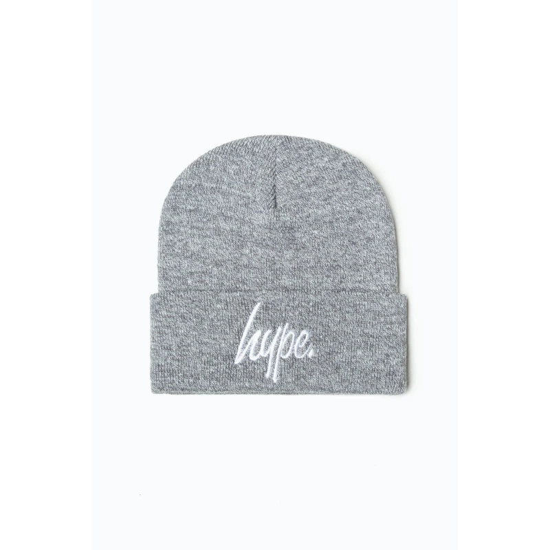Image of Hype Script Beanie 99 - Grey Grey One Size