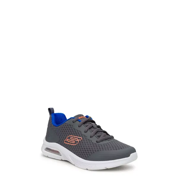 Image of Skechers Boys Microspec Max Lightweight Kaptix Trainers UK Size 13 (EU 32) Charcoal/Blue SKE2287-CCBL-13