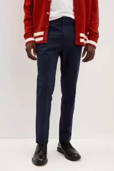 Image of Mens Skinny Fit Navy Check Smart Trousers