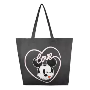 Image of Disney Love Mickey Mouse Tote Bag (One Size) (Graphite Grey)