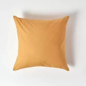 Image of Mustard Yellow Continental Pillowcase Egyptian Cotton 200 Thread Count, 40 x 40cm - Mustard - Mustard - Homescapes