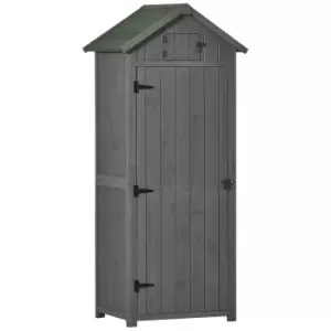 Image of Outsunny Wooden Tool Storage Shed - Grey