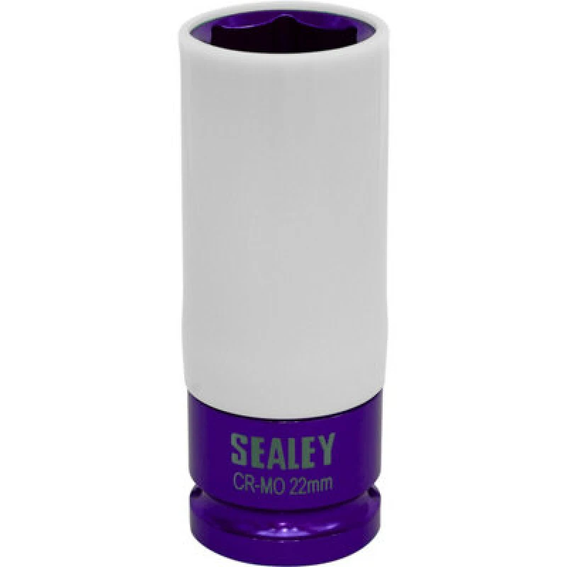 Image of Loops 22mm Alloy Wheel Impact Socket - 1/2" Square Drive - Rim Protect Sleeved Socket Multi