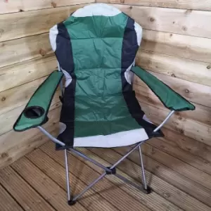 Image of Luxury Padded High Back Folding Outdoor / Camping / Fishing Chair in Green