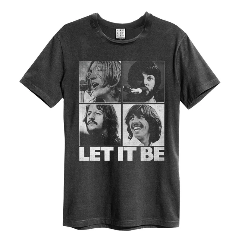 Image of Amplified Amplified Men Let It Be Vintage The Beatles T-Shirt in Charcoal Size: Small Charcoal S Male 5059699795679