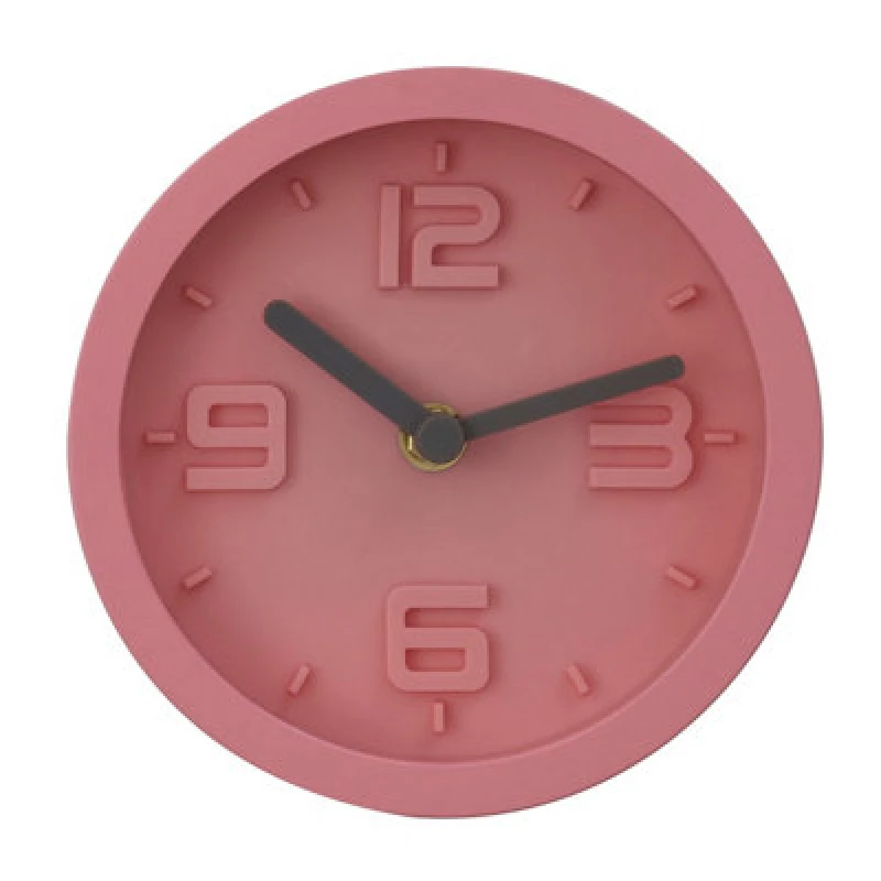 Image of Premier Housewares Interiors by Premier Elko Embossed Wall Clock Pink