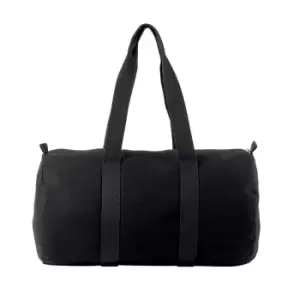 Image of Kimood Cotton Canvas Barrel Bag (One Size) (Black)