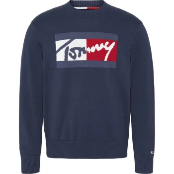 Image of Tommy Jeans Tommy Crew Sweater - Navy C87