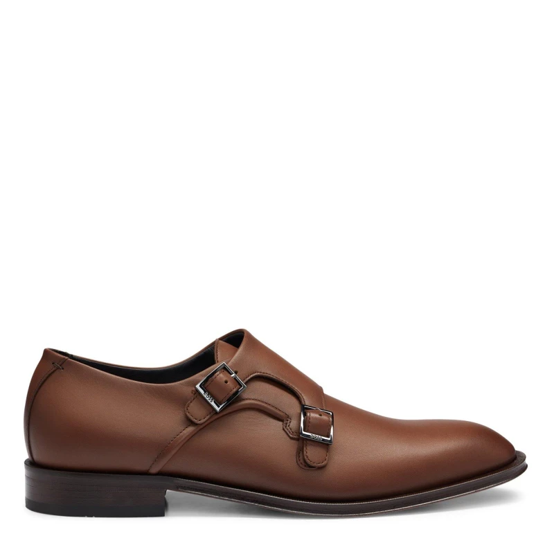 Image of Boss Mens Derrek Monk Derby Shoes Medium Brown male 6 (40)