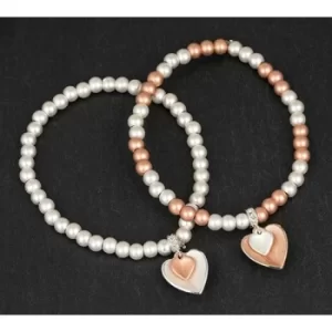 Image of Equilibrium Matt SP RGP Bead Heart Bracelet