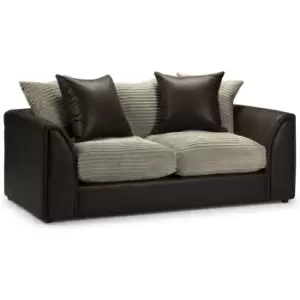 Image of Sturridge Modern Chenille And Faux Leather Fabric Armchair Mink