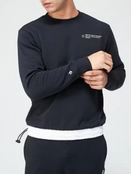 Image of Converse Close Out Crew Sweatshirt - Black Size M Men