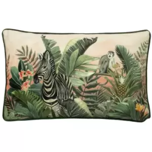 Image of Evans Lichfield Manyara Zebra Cushion Cover (30cm x 50cm) (Green)