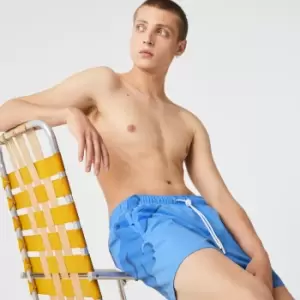 Image of Lacoste Mens Crocodile Built-In Mesh Boxer Swimming Trunks Size 3 - S Blue