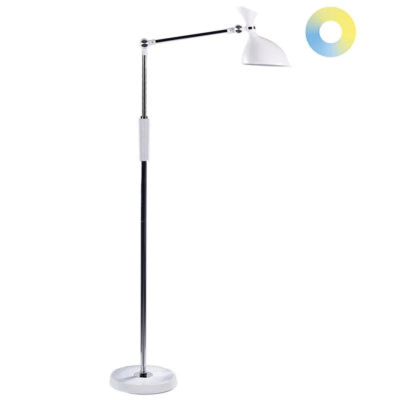 Image of Beliani LED Floor Lamp Andromeda With Dimmer Metal White