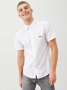 Image of Levis Short Sleeve Battery Housemark Slim Shirt - White