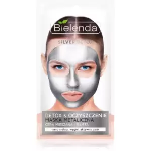 Image of Bielenda Metallic Masks Silver Detox Cleansing Detox Mask for Oily and Combination Skin 8 g