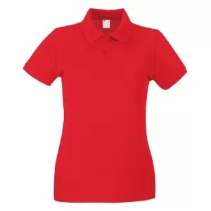 Image of Womens/Ladies Fitted Short Sleeve Casual Polo Shirt (X Large) (Bright Red)