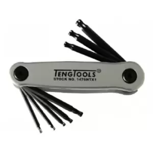 Image of Teng Tools 1476NTX1 8 Piece Ball Point TX Key Set - Aluminium Case