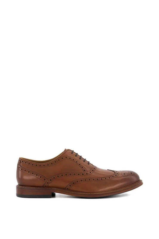 Image of Dune London 'Solihull' Leather Lace Up Shoes Tan