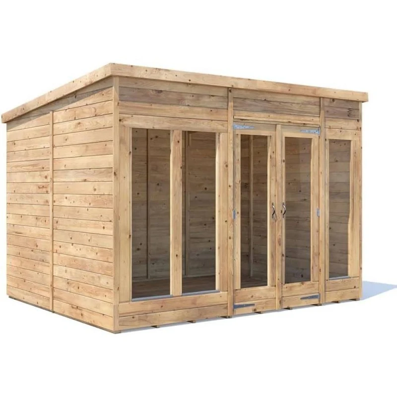 Image of Dunster House Summerhouse 3M X 2.4M (10' X 8') Pent Roof, Fully Pressure Treated, Ragepanda Modular