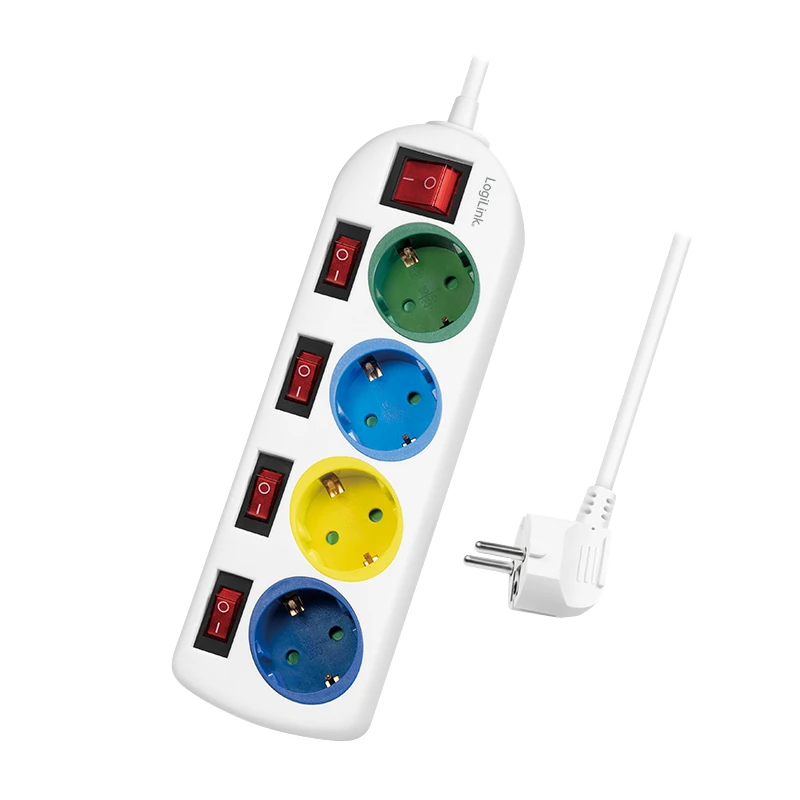 Image of LogiLink LPS257 power extension 1.5 m 4 AC outlet(s) Indoor White