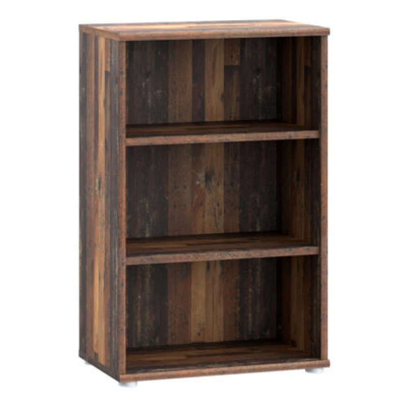 Image of Furniture To Go Essential Low Narrow 2 Shelf Bookcase In Vintage Oak