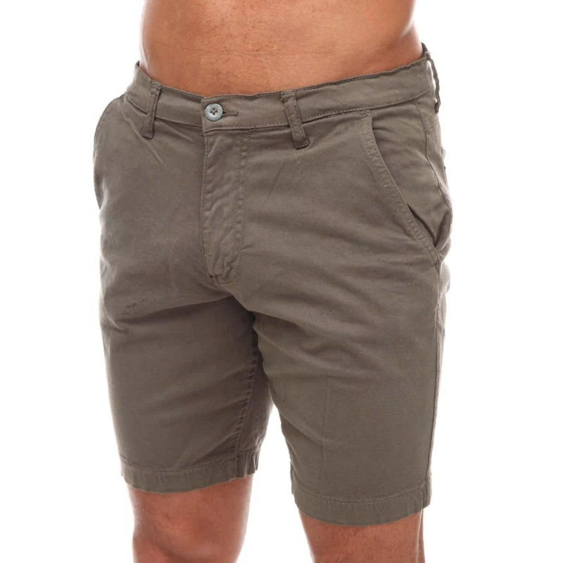 Image of Duck and Cover Moreshore Chino Shorts Olive male 30 inch
