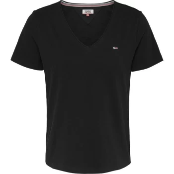 Image of Tommy Jeans Slim V Neck T Shirt - Black