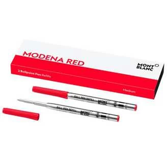 Image of Mont Blanc Modena Red Ball Pen Twin Pack Refill - Medium Nib